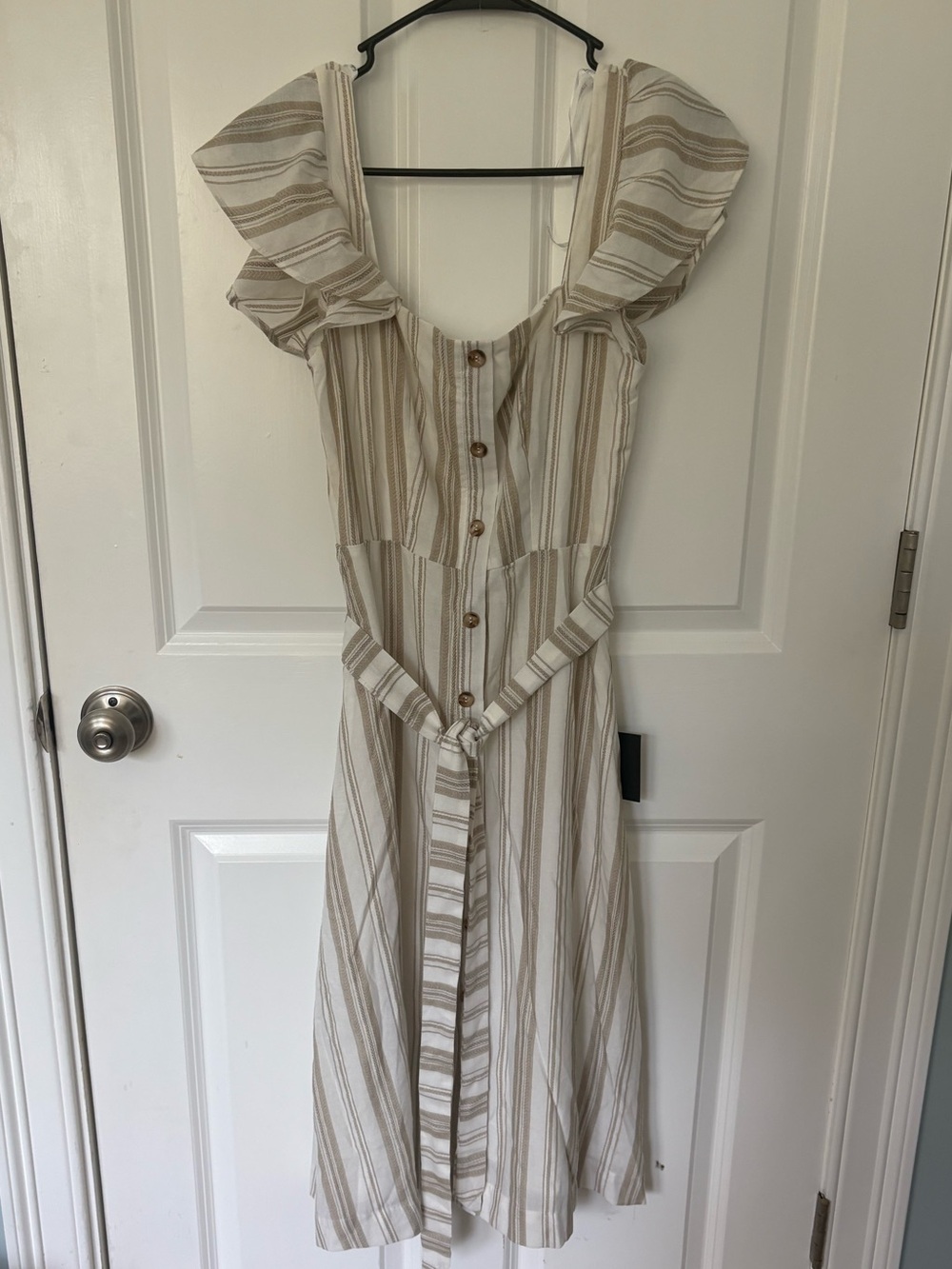 Euro Summer Milkmaid Beachy Boho Lulus White and Maxi Cream Dress XS